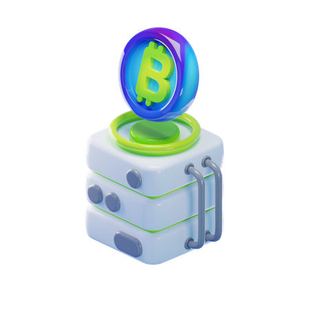 Bitcoin Server  3D Icon