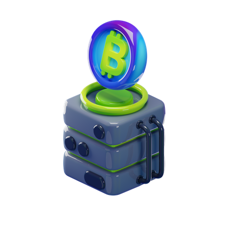 Bitcoin Server  3D Icon