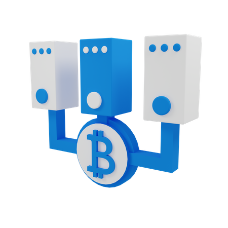 Bitcoin Server  3D Illustration