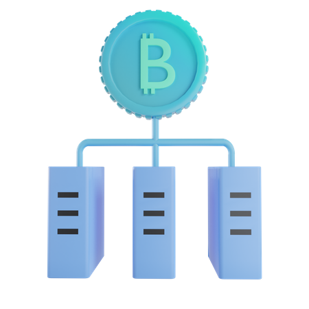 Bitcoin server  3D Illustration