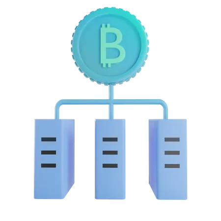 Bitcoin server  3D Illustration