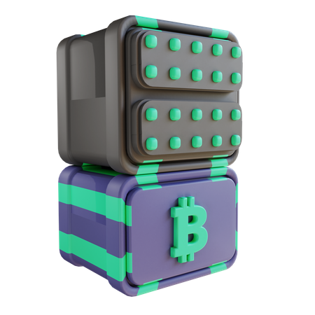 Bitcoin server  3D Illustration