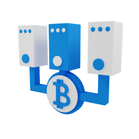 Bitcoin Server 3D Illustration