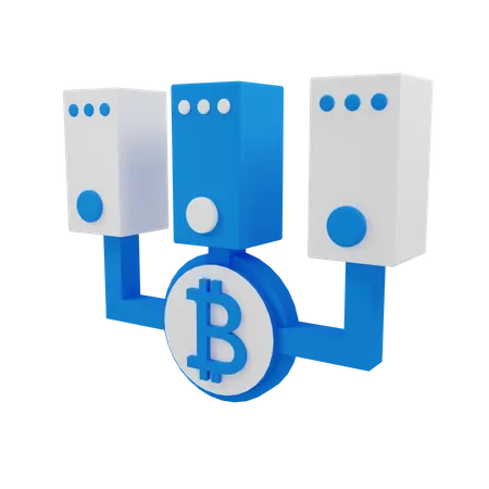 Bitcoin Server  3D Illustration