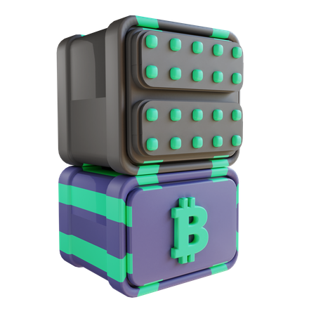 Bitcoin server 3D Illustration