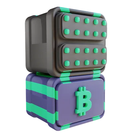 Bitcoin server  3D Illustration