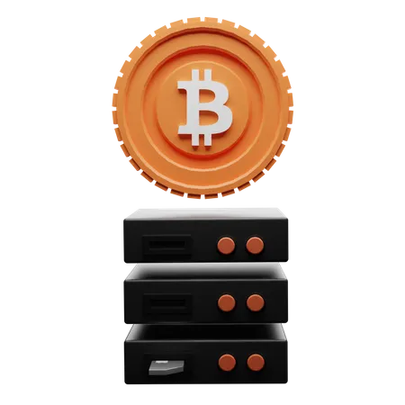 Bitcoin-Server  3D Illustration