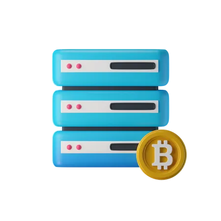 Bitcoin Server  3D Icon