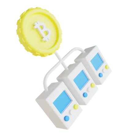 3 D Illustration Bitcoin Server 3D Icon