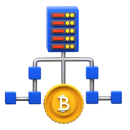Bitcoin Server 3 D Icon Illustration 3D Icon