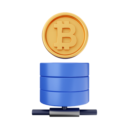 Bitcoin Server Connection 3D Icon