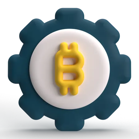 Bitcoin Setting  3D Icon