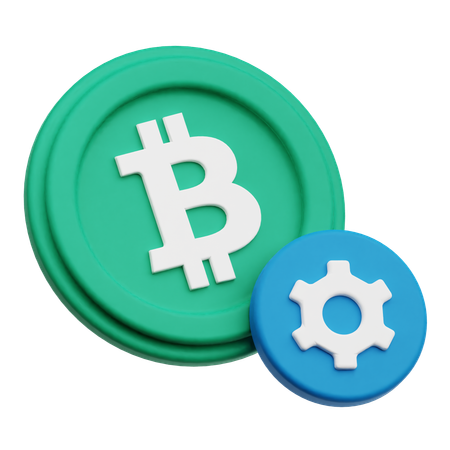 Bitcoin Setting  3D Icon