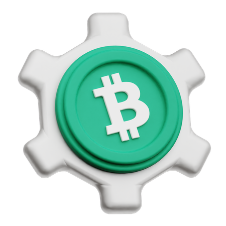 Bitcoin Setting  3D Icon