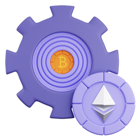 Bitcoin Setting  3D Icon