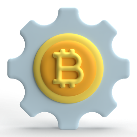 Bitcoin Setting  3D Icon