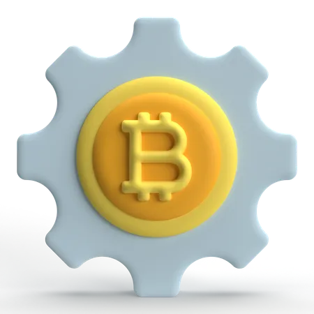 Bitcoin Setting  3D Icon