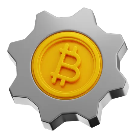 Bitcoin Setting  3D Icon