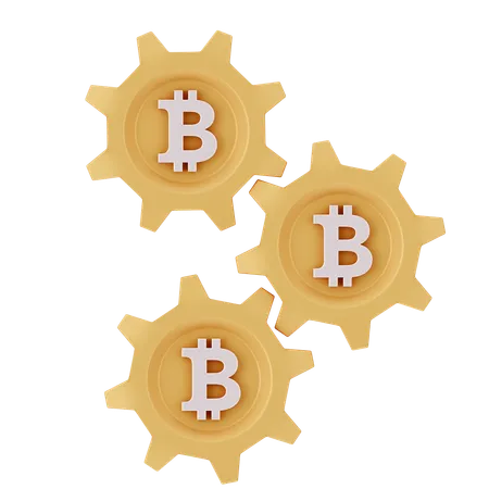 Bitcoin Setting  3D Icon