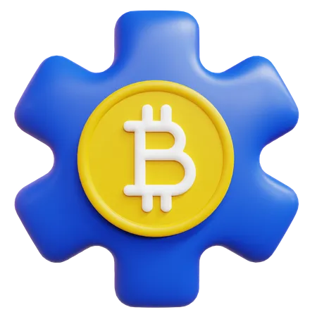 Bitcoin Setting  3D Icon