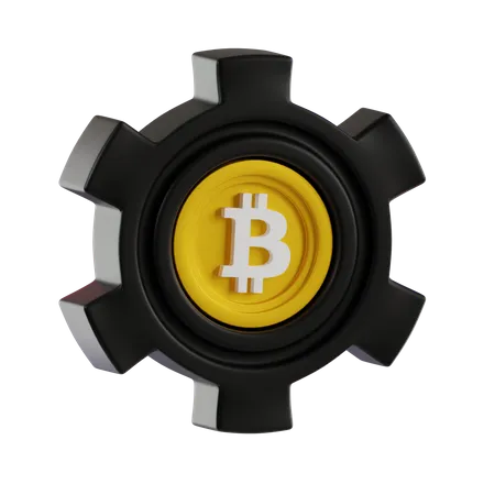 Bitcoin Setting  3D Icon