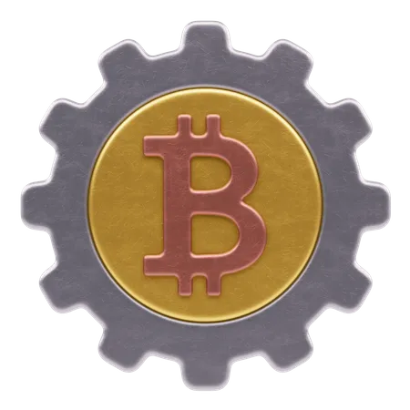 Bitcoin Setting  3D Icon