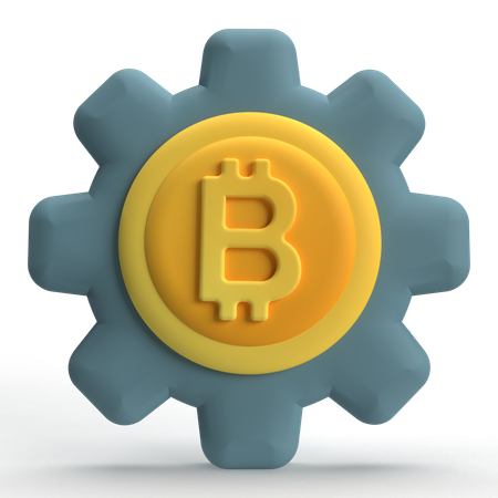 Bitcoin Setting  3D Icon