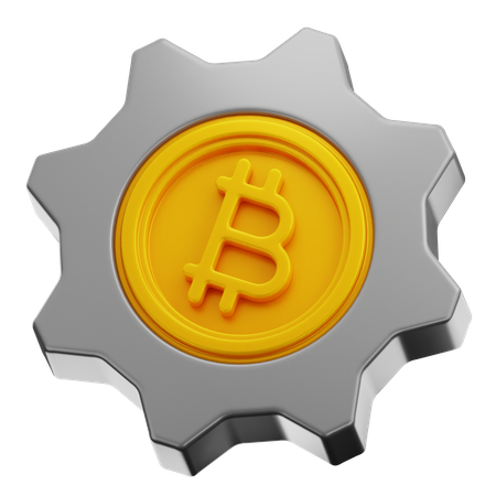 Bitcoin Setting  3D Icon