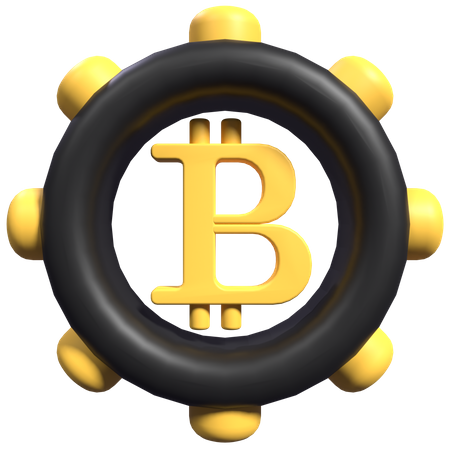 Bitcoin Setting 3D Icon