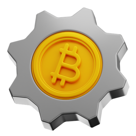 Bitcoin Setting 3D Icon
