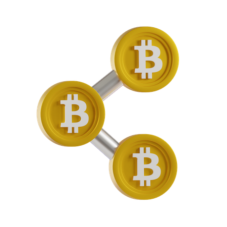 Compartir bitcoins  3D Icon