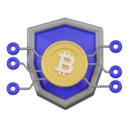 Bitcoin Shield  3D Icon