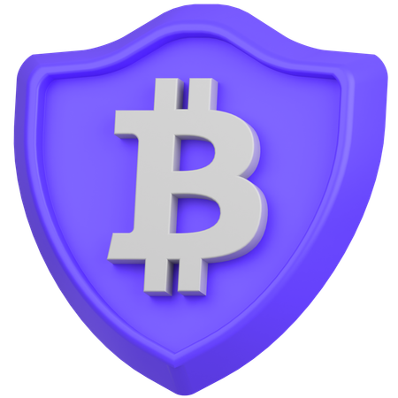 Bitcoin Shield  3D Icon