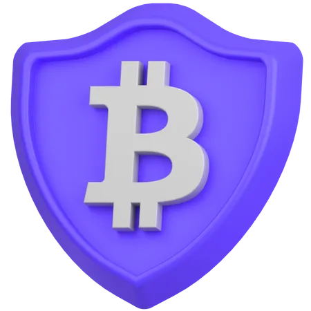 Bitcoin Shield  3D Icon