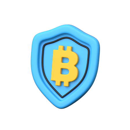 Bitcoin Shield  3D Icon