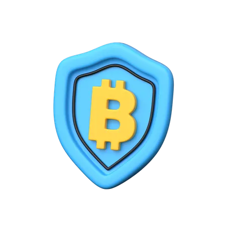 Bitcoin Shield  3D Icon