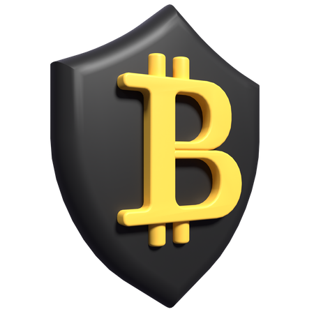 Bitcoin Shield  3D Icon