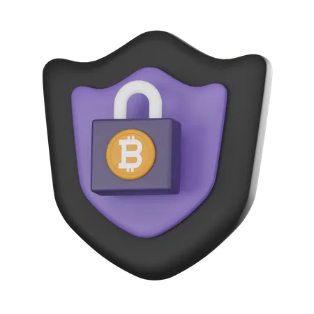 Bitcoin Shield  3D Icon