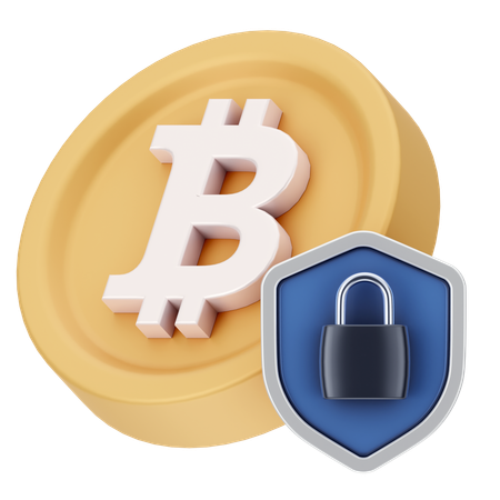 Bitcoin Shield  3D Icon