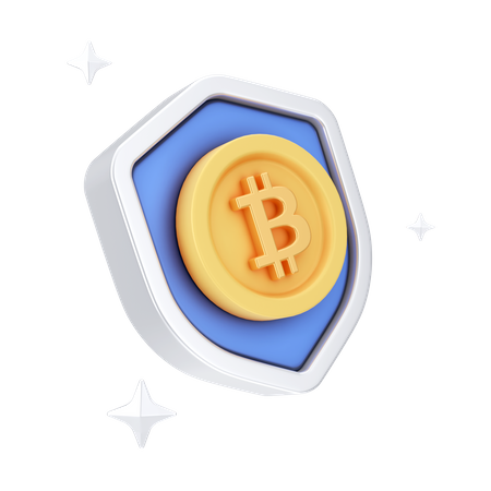 Bitcoin Shield  3D Icon