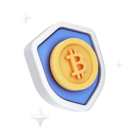 Bitcoin Shield  3D Icon