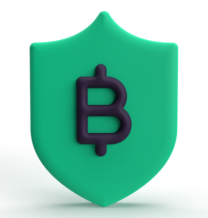 Bitcoin Shield  3D Icon