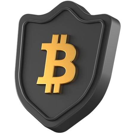 Bitcoin Shield  3D Icon