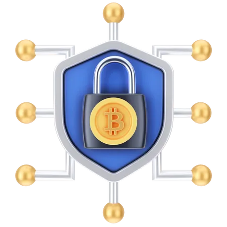 Bitcoin Shield  3D Icon