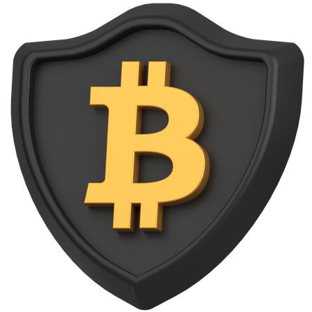 Bitcoin shield  3D Icon