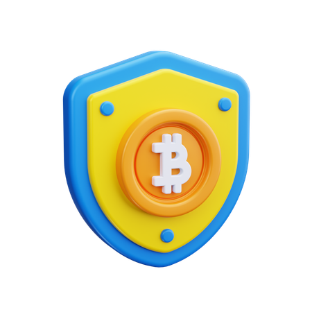 Bitcoin shield  3D Icon