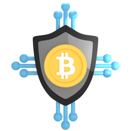 Bitcoin Shield 3D Icon