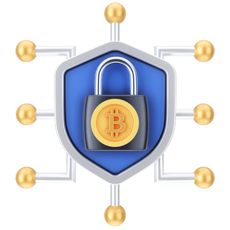 Bitcoin Shield 3D Icon