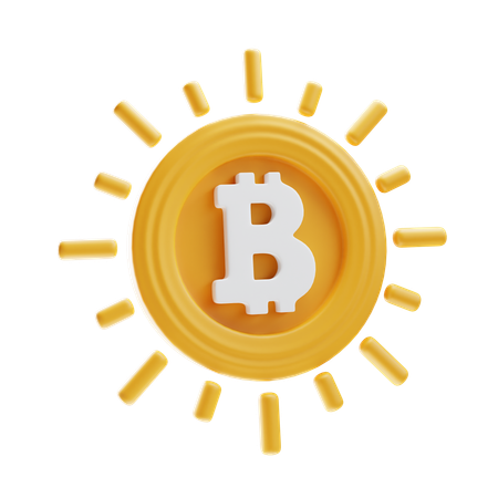 Bitcoin Shining  3D Icon