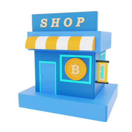 Bitcoin Shop  3D Icon